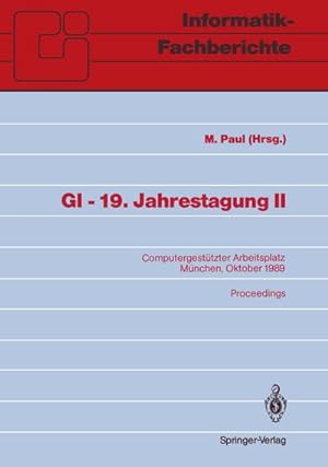 Bild des Verkufers fr GI  19. Jahrestagung II zum Verkauf von BuchWeltWeit Ludwig Meier e.K.