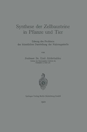 Seller image for Synthese der Zellbausteine in Pflanze und Tier for sale by BuchWeltWeit Ludwig Meier e.K.