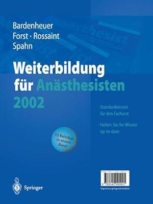 Seller image for Weiterbildung fr Ansthesisten 2002 for sale by BuchWeltWeit Ludwig Meier e.K.