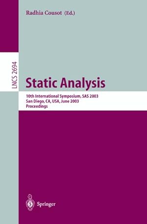 Imagen del vendedor de Static Analysis a la venta por BuchWeltWeit Ludwig Meier e.K.