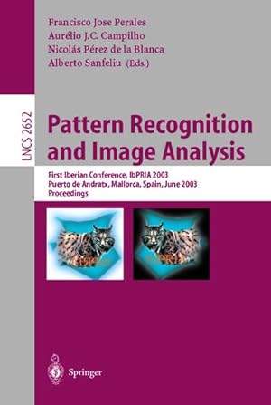 Imagen del vendedor de Pattern Recognition and Image Analysis a la venta por BuchWeltWeit Ludwig Meier e.K.