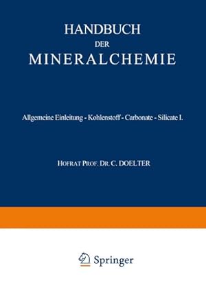 Seller image for Allgemeine Einleitung  Kohlenstoff  Carbonate  Silicate I for sale by BuchWeltWeit Ludwig Meier e.K.