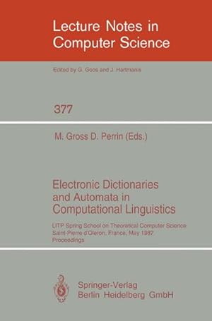 Immagine del venditore per Electronic Dictionaries and Automata in Computational Linguistics venduto da BuchWeltWeit Ludwig Meier e.K.