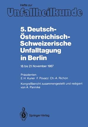 Seller image for 5. Deutsch-sterreichisch-Schweizerische Unfalltagung in Berlin for sale by BuchWeltWeit Ludwig Meier e.K.