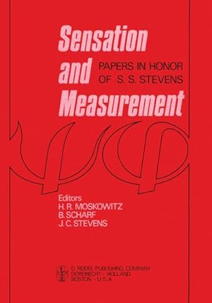 Seller image for Sensation and Measurement for sale by BuchWeltWeit Ludwig Meier e.K.