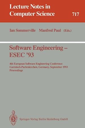 Image du vendeur pour Software Engineering - ESEC '93 mis en vente par BuchWeltWeit Ludwig Meier e.K.