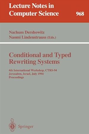 Seller image for Conditional and Typed Rewriting Systems for sale by BuchWeltWeit Ludwig Meier e.K.