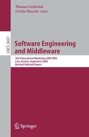 Imagen del vendedor de Software Engineering and Middleware a la venta por BuchWeltWeit Ludwig Meier e.K.