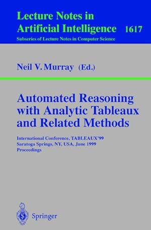 Bild des Verkufers fr Automated Reasoning with Analytic Tableaux and Related Methods zum Verkauf von BuchWeltWeit Ludwig Meier e.K.