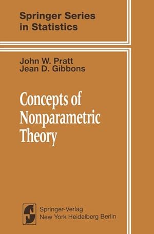 Bild des Verkufers fr Concepts of Nonparametric Theory zum Verkauf von BuchWeltWeit Ludwig Meier e.K.