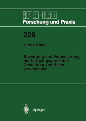 Seller image for Bewertung und Verbesserung der fertigungsgerechten Gestaltung von Blechwerkstcken for sale by BuchWeltWeit Ludwig Meier e.K.