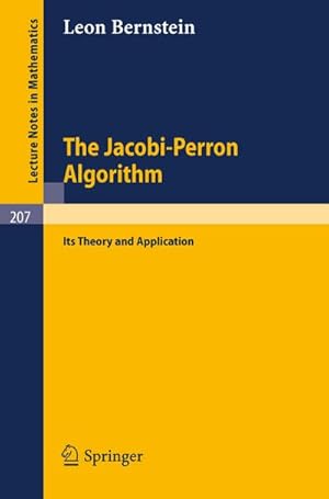Imagen del vendedor de The Jacobi-Perron Algorithm a la venta por BuchWeltWeit Ludwig Meier e.K.