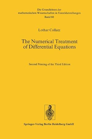 Bild des Verkufers fr The Numerical Treatment of Differential Equations zum Verkauf von BuchWeltWeit Ludwig Meier e.K.