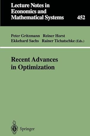 Seller image for Recent Advances in Optimization for sale by BuchWeltWeit Ludwig Meier e.K.