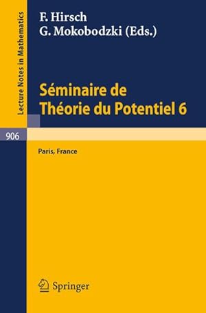 Image du vendeur pour Sminaire de Thorie du Potentiel, Paris, No. 6 mis en vente par BuchWeltWeit Ludwig Meier e.K.