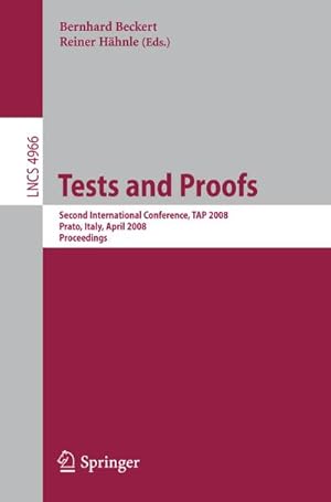 Imagen del vendedor de Tests and Proofs a la venta por BuchWeltWeit Ludwig Meier e.K.