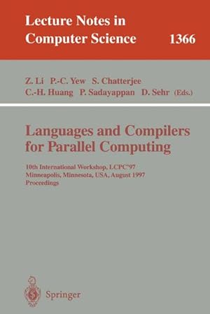 Seller image for Languages and Compilers for Parallel Computing for sale by BuchWeltWeit Ludwig Meier e.K.