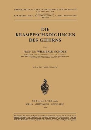 Bild des Verkufers fr Die Krampfschdigungen des Gehirns zum Verkauf von BuchWeltWeit Ludwig Meier e.K.
