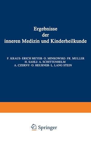 Seller image for Ergebnisse der inneren Medizin und Kinderheilkunde for sale by BuchWeltWeit Ludwig Meier e.K.