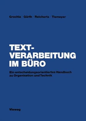 Immagine del venditore per Textverarbeitung im Bro venduto da BuchWeltWeit Ludwig Meier e.K.