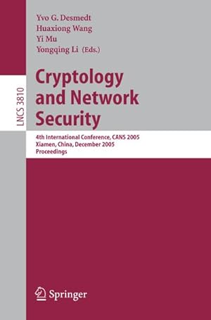 Image du vendeur pour Cryptology and Network Security mis en vente par BuchWeltWeit Ludwig Meier e.K.