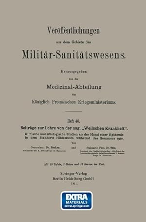 Image du vendeur pour Beitrge zur Lehre von der sog. Weilschen Krankheit mis en vente par BuchWeltWeit Ludwig Meier e.K.