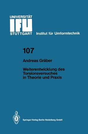 Immagine del venditore per Weiterentwicklung des Torsionsversuches in Theorie und Praxis venduto da BuchWeltWeit Ludwig Meier e.K.