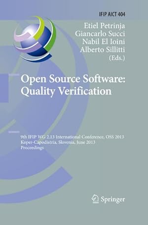 Imagen del vendedor de Open Source Software: Quality Verification a la venta por BuchWeltWeit Ludwig Meier e.K.