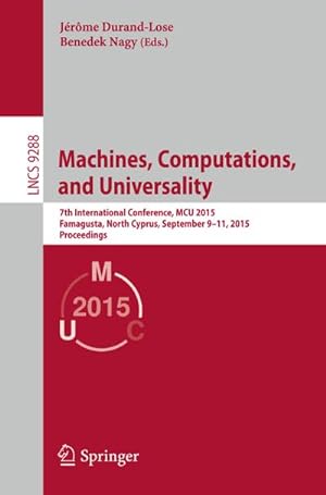 Imagen del vendedor de Machines, Computations, and Universality a la venta por BuchWeltWeit Ludwig Meier e.K.