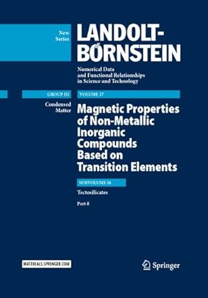 Seller image for Magnetic Properties of Non-Metallic Inorganic Compounds Based on Transition Elements for sale by BuchWeltWeit Ludwig Meier e.K.