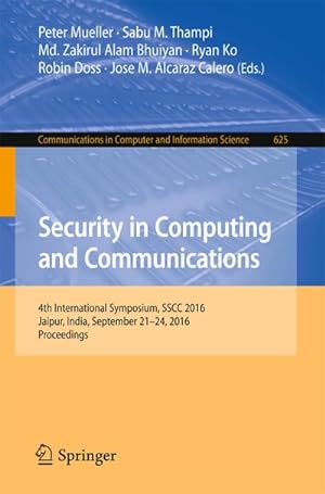 Seller image for Security in Computing and Communications for sale by BuchWeltWeit Ludwig Meier e.K.