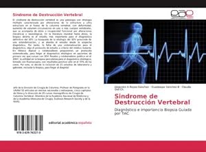 Imagen del vendedor de Sindrome de Destruccin Vertebral a la venta por BuchWeltWeit Ludwig Meier e.K.