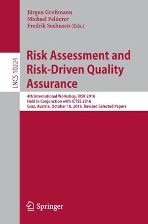 Image du vendeur pour Risk Assessment and Risk-Driven Quality Assurance mis en vente par BuchWeltWeit Ludwig Meier e.K.