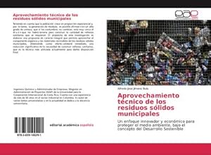 Imagen del vendedor de Aprovechamiento tcnico de los residuos slidos municipales a la venta por BuchWeltWeit Ludwig Meier e.K.