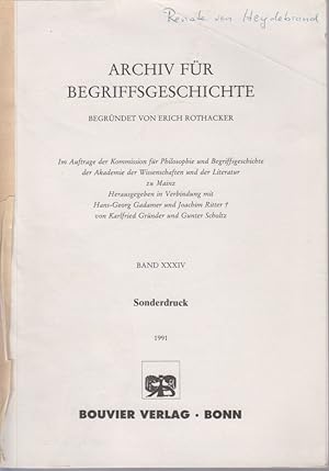 Bild des Verkufers fr Parabel. Geschichte eines Begriffs zwischen Rhetorik, Poetik und Hermeneutik. [Aus: Archiv fr Begriffsgeschichte, Bd. 34, 1991]. zum Verkauf von Fundus-Online GbR Borkert Schwarz Zerfa