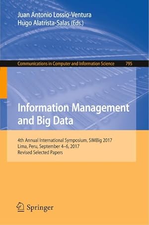 Imagen del vendedor de Information Management and Big Data a la venta por BuchWeltWeit Ludwig Meier e.K.