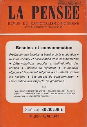 N° 180, Avril 1975. La pensée. Revue de rationalisme moderne. Arts Sciences Philosophie. N° 180, ...