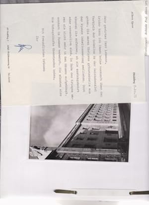 Konvolut - Originalbrief von Albert Speer, 23 Seiten Artikel und Fotos / 6x Kopie von Foto der Ne...