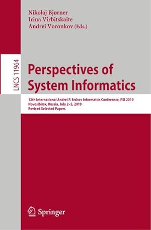 Imagen del vendedor de Perspectives of System Informatics a la venta por BuchWeltWeit Ludwig Meier e.K.