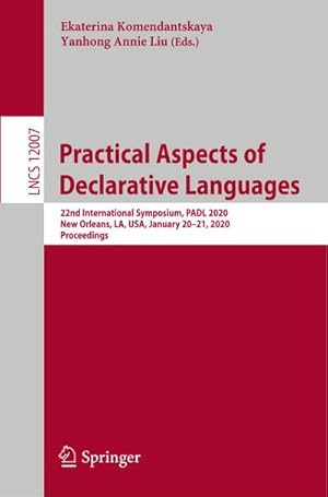 Imagen del vendedor de Practical Aspects of Declarative Languages a la venta por BuchWeltWeit Ludwig Meier e.K.