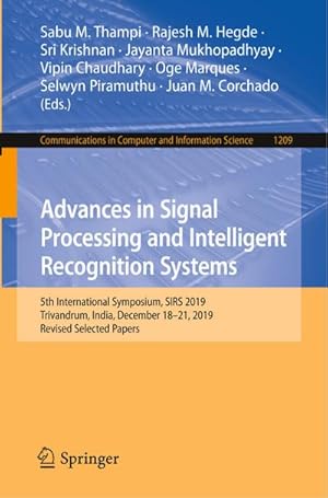 Immagine del venditore per Advances in Signal Processing and Intelligent Recognition Systems venduto da BuchWeltWeit Ludwig Meier e.K.