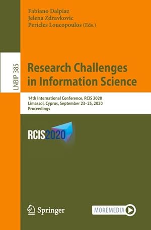 Imagen del vendedor de Research Challenges in Information Science a la venta por BuchWeltWeit Ludwig Meier e.K.