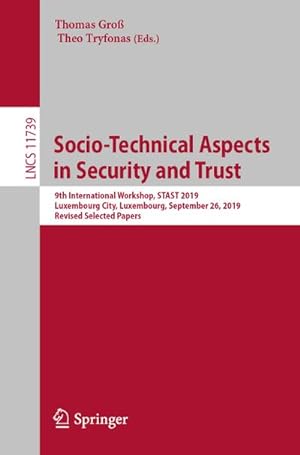 Immagine del venditore per Socio-Technical Aspects in Security and Trust venduto da BuchWeltWeit Ludwig Meier e.K.