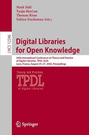 Imagen del vendedor de Digital Libraries for Open Knowledge a la venta por BuchWeltWeit Ludwig Meier e.K.