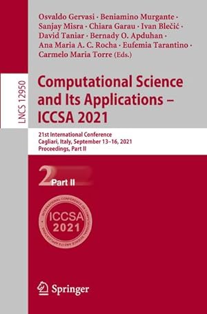 Imagen del vendedor de Computational Science and Its Applications � ICCSA 2021 a la venta por BuchWeltWeit Ludwig Meier e.K.