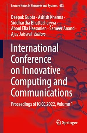 Image du vendeur pour International Conference on Innovative Computing and Communications mis en vente par BuchWeltWeit Ludwig Meier e.K.