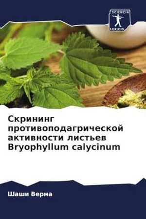 Bild des Verkufers fr Skrining protiwopodagricheskoj aktiwnosti list'ew Bryophyllum calycinum zum Verkauf von BuchWeltWeit Ludwig Meier e.K.