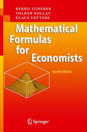 Seller image for Mathematical Formulas for Economists for sale by BuchWeltWeit Ludwig Meier e.K.