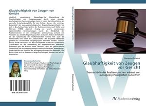 Immagine del venditore per Glaubhaftigkeit von Zeugen vor Gericht venduto da BuchWeltWeit Ludwig Meier e.K.