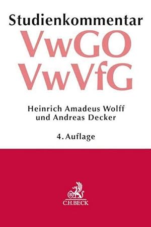 Imagen del vendedor de Verwaltungsgerichtsordnung (VwGO) Verwaltungsverfahrensgesetz (VwVfG) a la venta por BuchWeltWeit Ludwig Meier e.K.